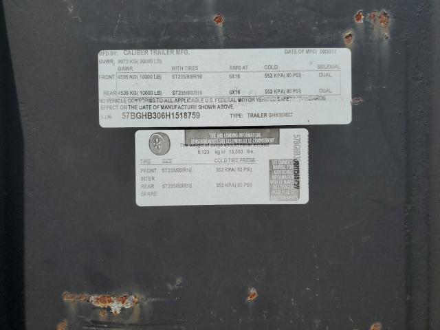 57BGHB306H1518759 - 2017 MISC FLATBED 烧焦的 照片 8