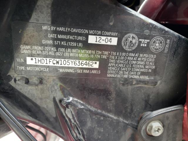 1HD1FCW105Y636462 - 2005 HARLEY-DAVIDSON FLHTCUI 红色 照片 10