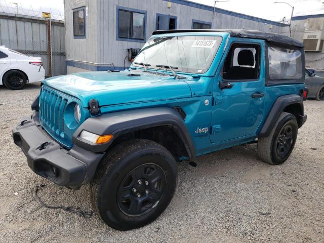 1C4GJXAG1LW143038 - 2020 JEEP WRANGLER SPORT TURQUOISE photo 1