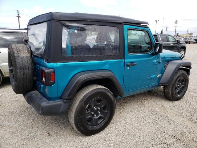 1C4GJXAG1LW143038 - 2020 JEEP WRANGLER SPORT TURQUOISE photo 3