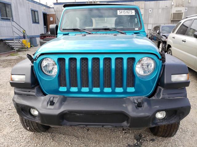 1C4GJXAG1LW143038 - 2020 JEEP WRANGLER SPORT TURQUOISE photo 5