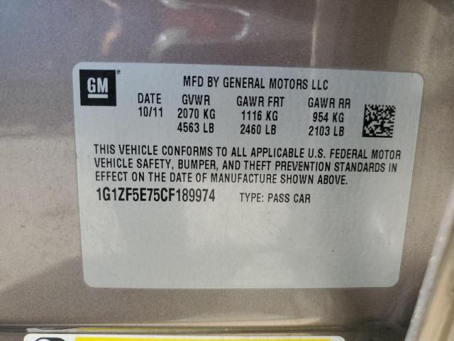 1G1ZF5E75CF189974 - 2012 CHEVROLET MALIBU 3LT GRAY photo 13