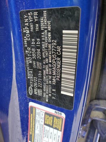 KMHLM4AG0PU577792 - 2023 HYUNDAI ELANTRA SEL BLUE photo 13