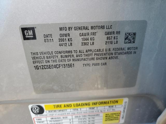 1G1ZC5E04CF131561 - 2012 CHEVROLET MALIBU 1LT SILVER photo 13