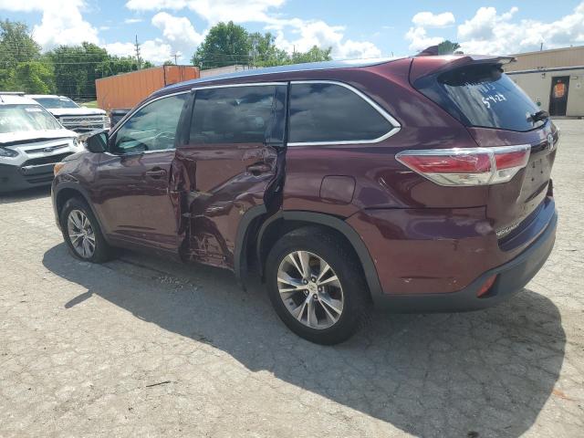 5TDKKRFH9FS084734 - 2015 TOYOTA HIGHLANDER XLE RED photo 2