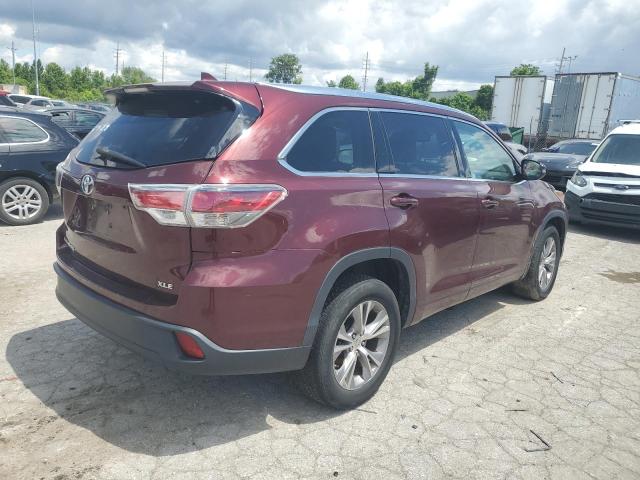 5TDKKRFH9FS084734 - 2015 TOYOTA HIGHLANDER XLE RED photo 3