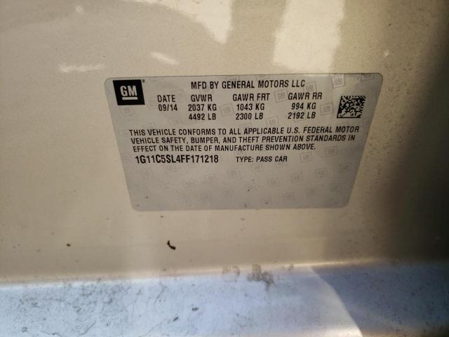 1G11C5SL4FF171218 - 2015 CHEVROLET MALIBU 1LT 银色 照片 12