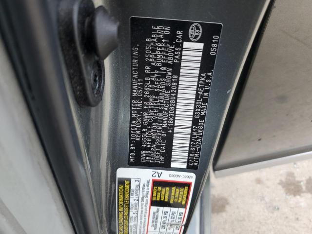 4T1BK3DB2BU420818 - 2011 TOYOTA AVALON BASE 灰色 照片 12