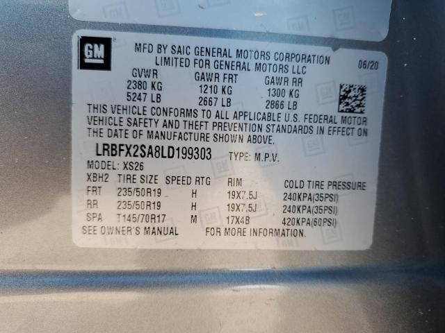 LRBFX2SA8LD199303 - 2020 BUICK ENVISION ESSENCE ნაცრისფერი ფოტო 14