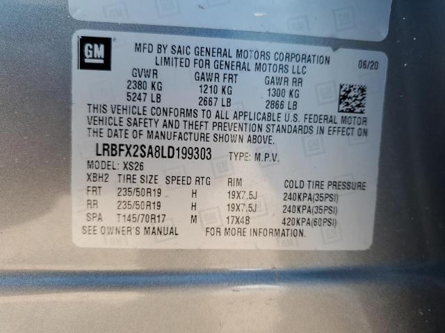 LRBFX2SA8LD199303 - 2020 BUICK ENVISION ESSENCE GRAY photo 14