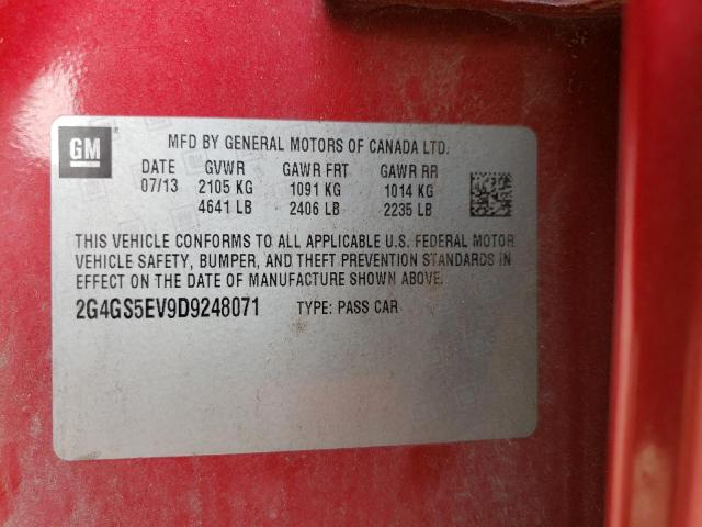 2G4GS5EV9D9248071 - 2013 BUICK REGAL PREMIUM RED photo 12