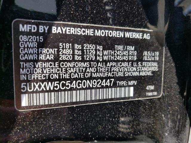 5UXXW5C54G0N92447 - 2016 BMW X4 XDRIVE35I BLACK photo 14