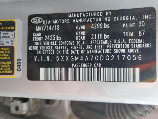 5XXGM4A70DG217056 - 2013 KIA OPTIMA LX SILVER photo 13