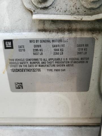 1G6DK5EV7A0132786 - 2010 CADILLAC CTS PERFORMANCE COLLECTION Ақ фото 12