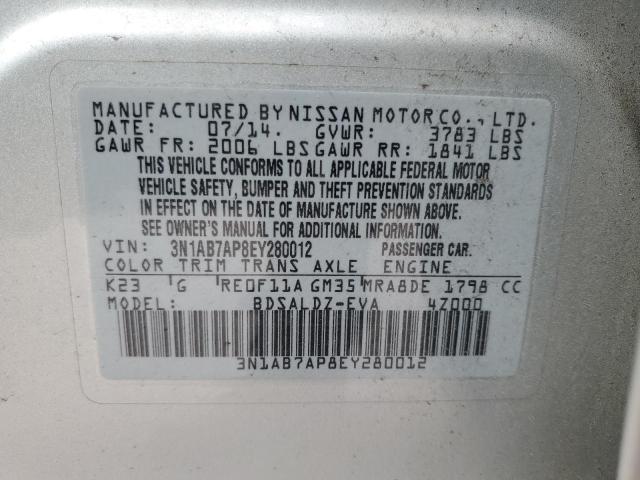 3N1AB7AP8EY280012 - 2014 NISSAN SENTRA S SILVER photo 12