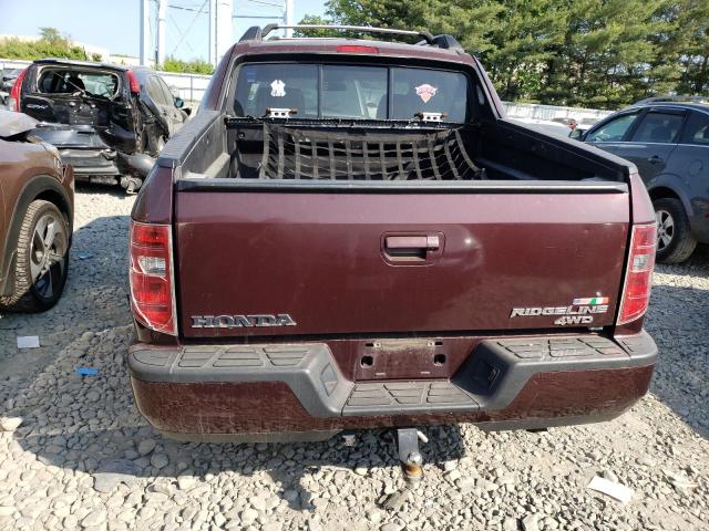 5FPYK1F59AB012745 - 2010 HONDA RIDGELINE RTL BURGUNDY photo 6