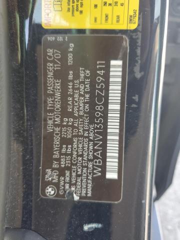 WBANV13598CZ59411 - 2008 BMW 5 SERIES XI BLACK photo 12
