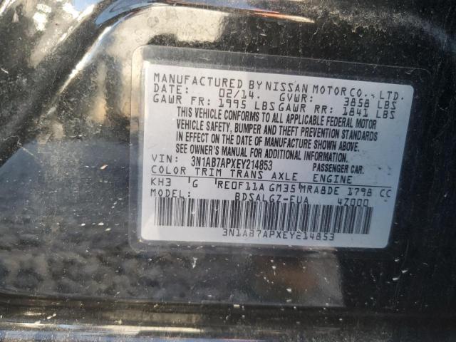 3N1AB7APXEY214853 - 2014 NISSAN SENTRA S BLACK photo 12