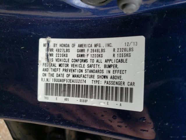 19UUA9F53EA002074 - 2014 ACURA TL TECH BLUE photo 13