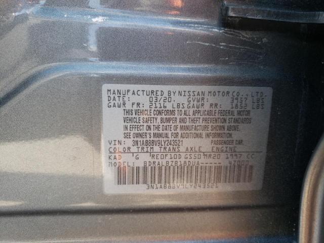 3N1AB8BV9LY243521 - 2020 NISSAN SENTRA S GRAY photo 13