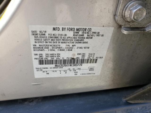 MAJ3S2GE1KC303770 - 2019 FORD ECOSPORT SE Srebrny zdjęcie 13