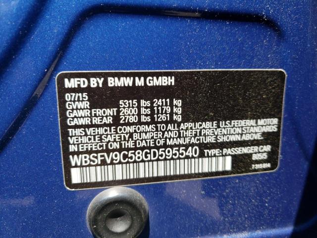 WBSFV9C58GD595540 - 2016 BMW M5 BLUE photo 12