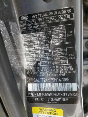 SALFT24N79H147085 - 2009 LAND ROVER LR2 HSE TECHNOLOGY GRAY photo 12