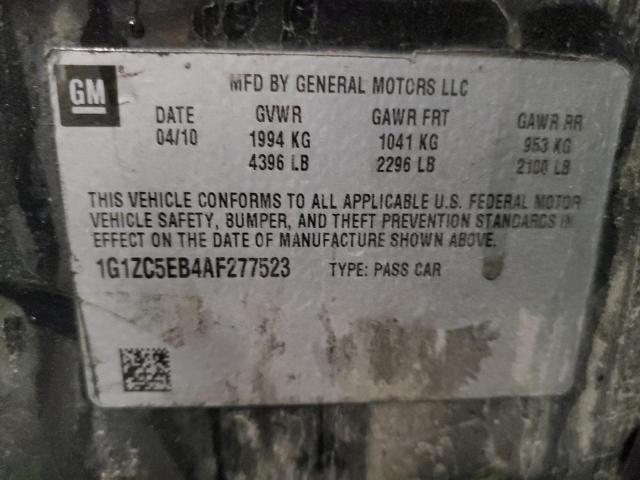 1G1ZC5EB4AF277523 - 2010 CHEVROLET MALIBU 1LT BLACK photo 12