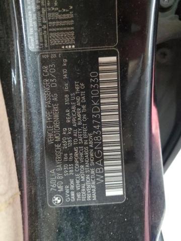 WBAGN83473DK10330 - 2003 BMW 760 LI BLACK photo 12