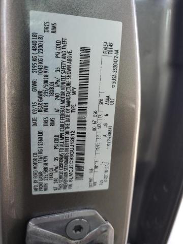 5LMCJ2C93GUJ12612 - 2016 LINCOLN MKC SELECT Մոխրագույն լուսանկար 13