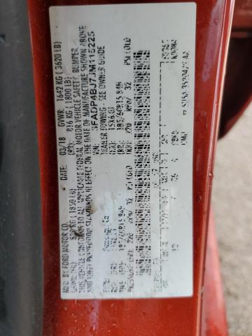 3FADP4BJ7JM115225 - 2018 FORD FIESTA SE RED photo 12