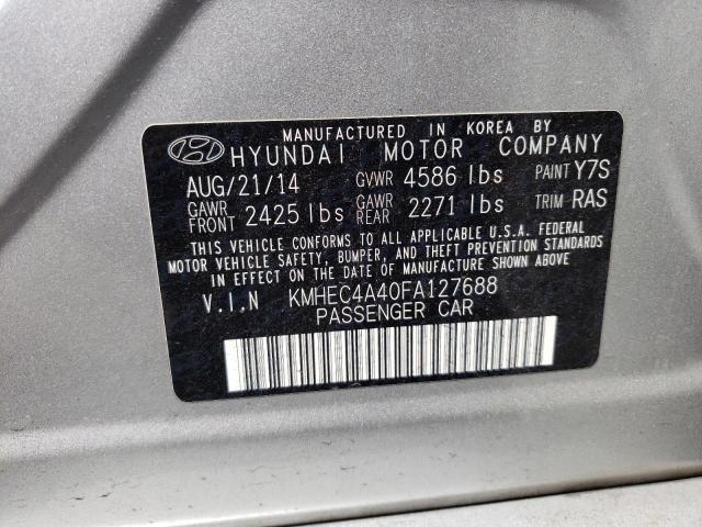 KMHEC4A40FA127688 - 2015 HYUNDAI SONATA HYBRID SILVER photo 12