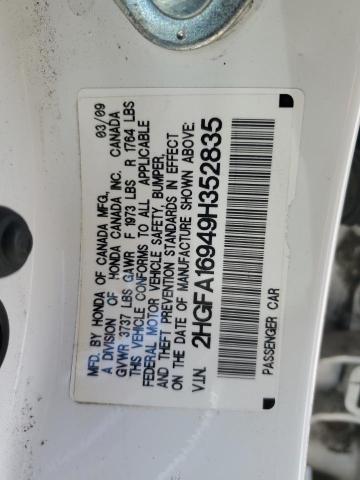 2HGFA16949H352835 - 2009 HONDA CIVIC EXL 白色 照片 13