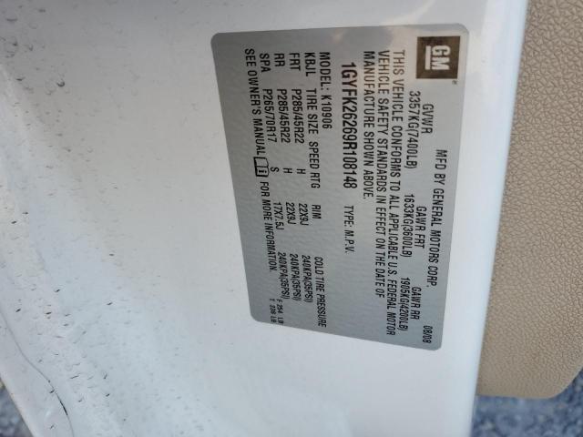 1GYFK26269R108148 - 2009 CADILLAC ESCALADE ESV LUXURY WHITE photo 13