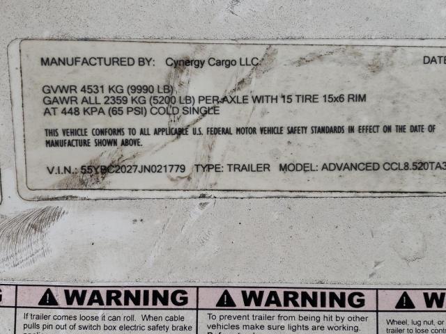 55YBC2027JN021779 - 2018 UTILITY TRAILER 白色 照片 10