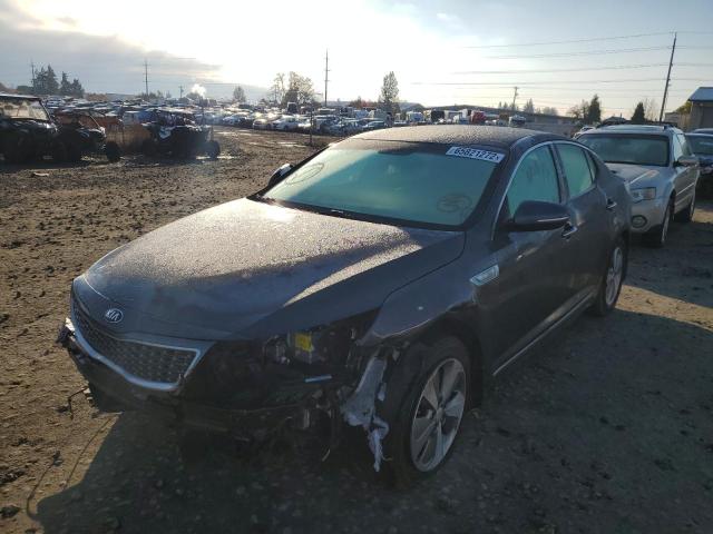 KNAGN4AD1F5084198 - 2015 KIA OPTIMA HYBRID GRAY photo 2