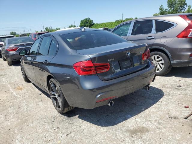 WBA8B7C5XJA576801 - 2018 BMW 340 XI GRAY photo 2