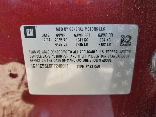1G11C5SL6FF246081 - 2015 CHEVROLET MALIBU 1LT 勃艮第红 照片 13