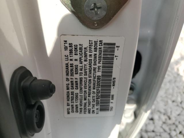 19XFB2F82FE009389 - 2015 HONDA CIVIC EX WHITE photo 12