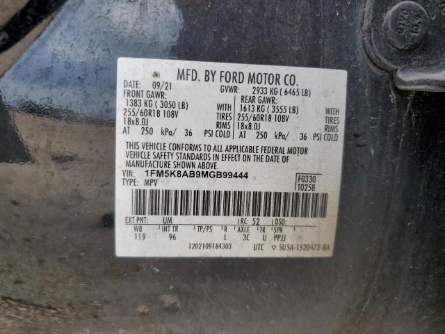 1FM5K8AB9MGB99444 - 2021 FORD EXPLORER POLICE INTERCEPTOR 双色 照片 13