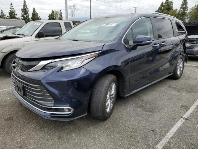 5TDZRKEC7NS122127 - 2022 TOYOTA SIENNA LIMITED BLUE photo 1