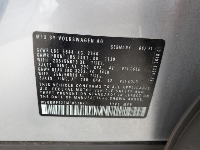 WVGRMPE29MP052671 - 2021 VOLKSWAGEN ID.4 PRO SILVER photo 13