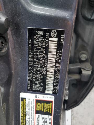 4T1BK1EB9DU074112 - 2013 TOYOTA AVALON BASE 灰色 照片 12