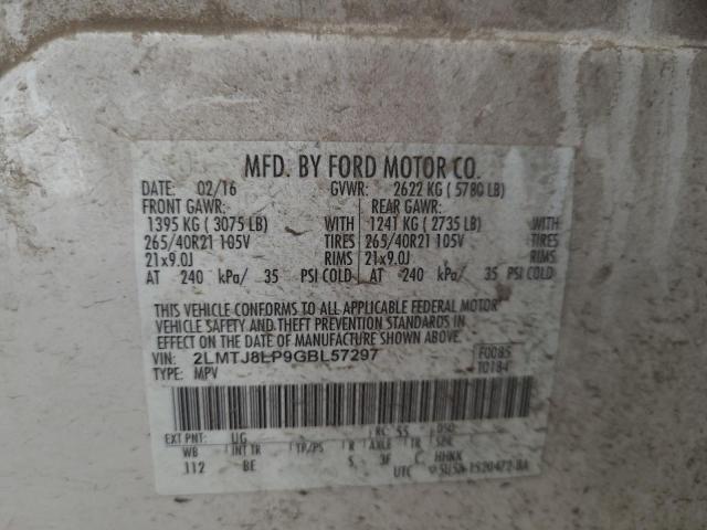 2LMTJ8LP9GBL57297 - 2016 LINCOLN MKX RESERVE თეთრი ფოტო 13