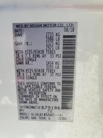 5N1DR2MN7JC679186 - 2018 NISSAN PATHFINDER S WHITE photo 14