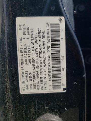 19UUA66275A072942 - 2005 ACURA TL TWO TONE photo 12