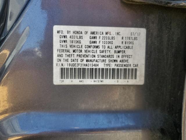 19UDE2F31HA015484 - 2017 ACURA ILX BASE WATCH PLUS CHARCOAL photo 12