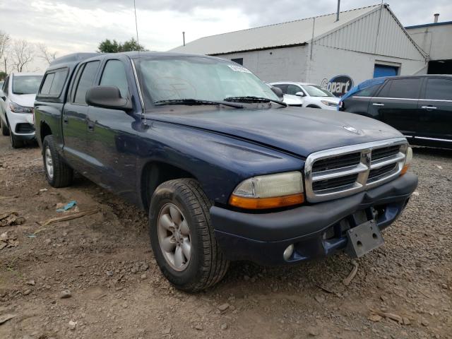 1D7HL38NX4S661093 - 2004 DODGE DAKOTA QUAD SPORT BLUE photo 1