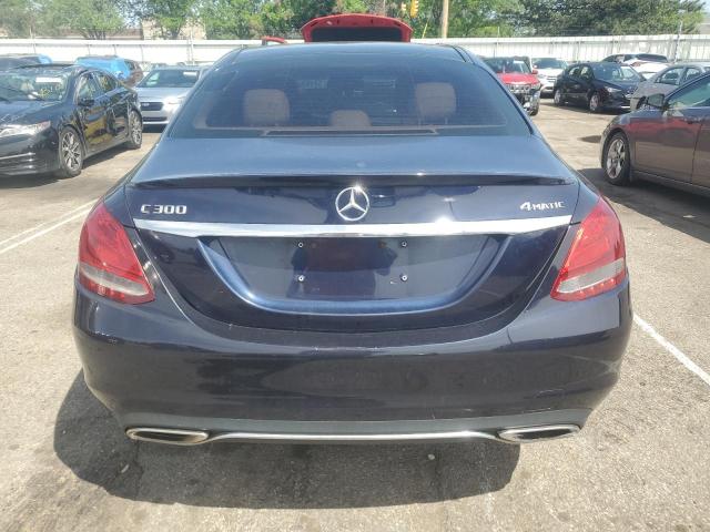 55SWF4KB0GU098228 - 2016 MERCEDES-BENZ C 300 4MATIC BLUE photo 6