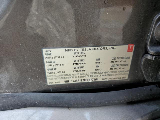5YJSA1E20FF117464 - 2015 TESLA MODEL S BROWN photo 12
